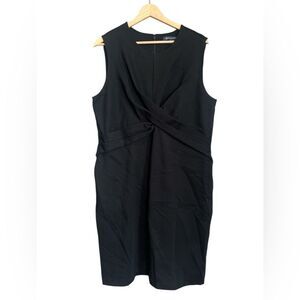 Brooks Brothers sheath black high neck ruched bodice dress career wear  $169